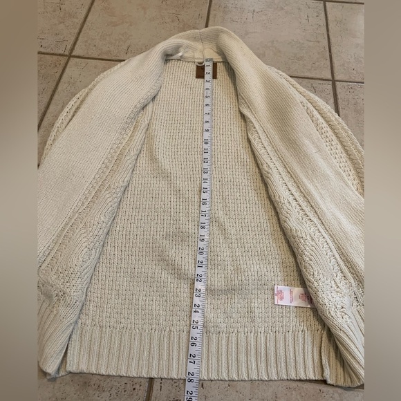 Canadiana Cream Cable Knit Shawl Collar Cardigan Sweater Size Small - Picture 8 of 8